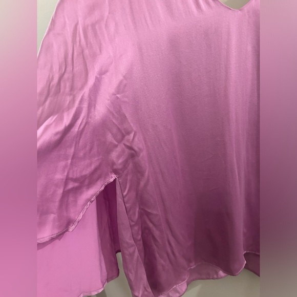 Soft Surroundings Heavenly Soft Silk Poncho Style Top Purple Lilac Large - Picture 4 of 7